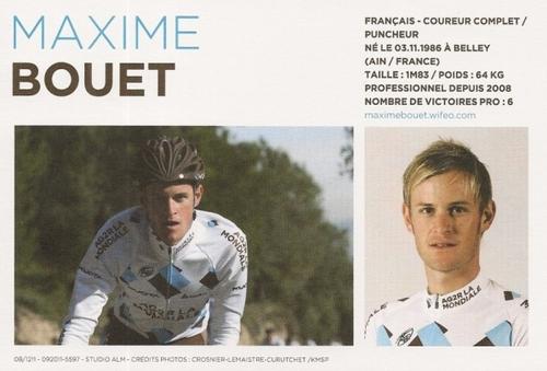 2012 AG2R La Mondiale #NNO Maxime Bouet Front